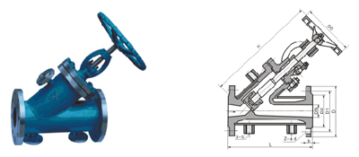 BJ45H、BJ45W 型 PN25~PN40 鋼制保溫夾套直流式截止閥結構圖